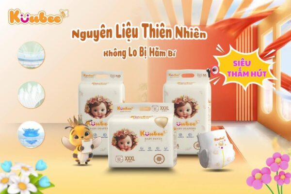 Tã Bỉm Kuubee Chính Hãng - Siêu Mỏng 1.3mm, Thoáng Khí & Thấm Hút Tốt